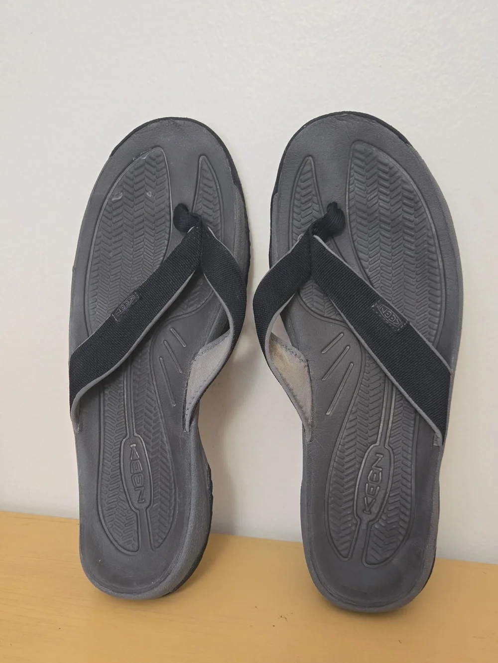 Keen Men's Black Webbing Strap Flip Flops